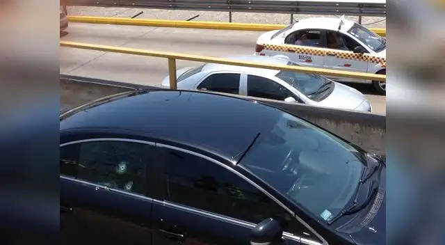 Así quedó el vehículo del empresario.