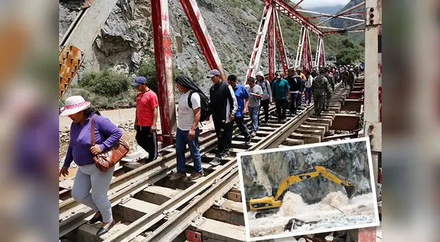 Huaico casi arrastra pala excavadora. 