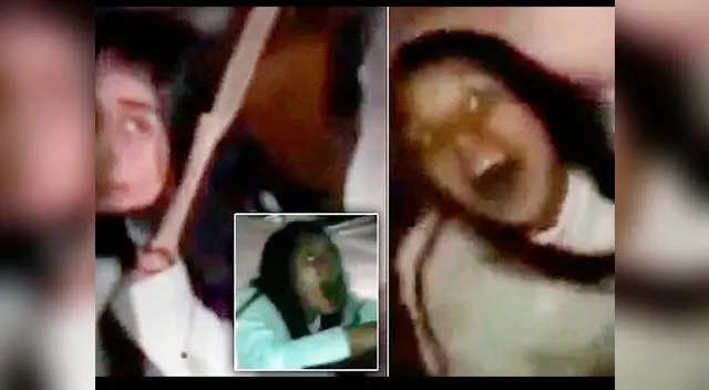 La mujer intentó atacar a los ocupantes de un vehículo.