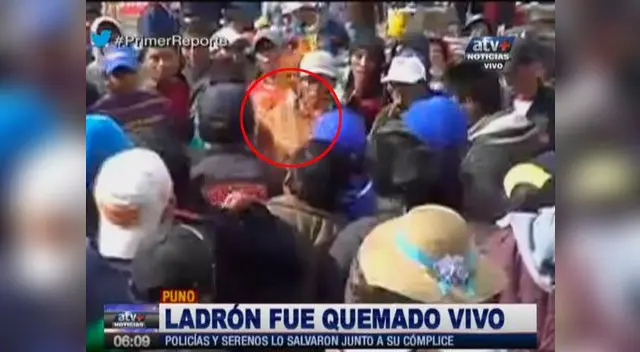 El sujeto corrió en busca de agua para evitar morir quemado. 