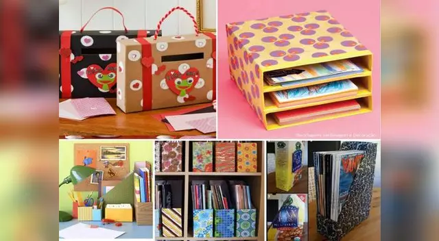 No tires tus cajas dale un uso creativo para el escritorio