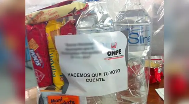 Kit de comida de la ONPE en anteriores comicios. Kit de comida de la ONPE en anteriores comicios.