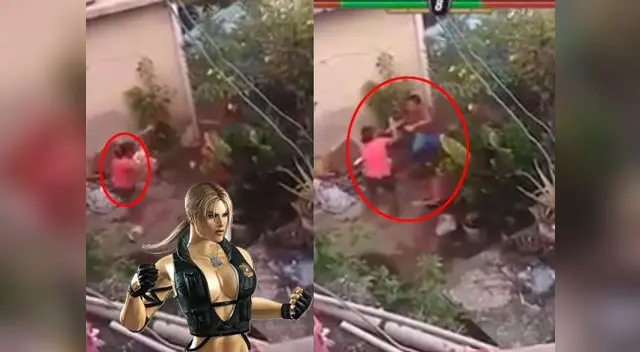 La mujer no se dejó golpear y sacó todas sus técnicas. La mujer no se dejó golpear y sacó todas sus técnicas.