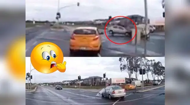 El vehículo apareció cuando los autos doblaron en la curva El vehículo apareció cuando los autos doblaron en la curva