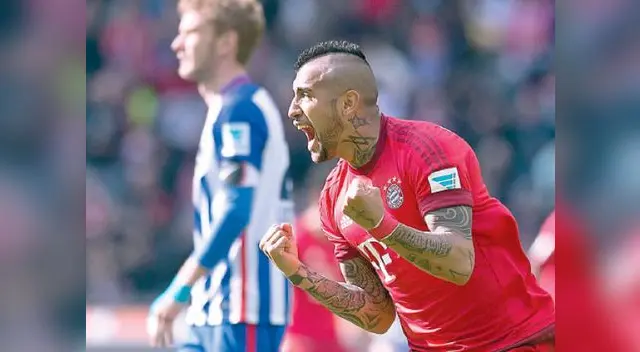 Vidal convirtió el primer gol del equipo de Pep guardiola. Vidal convirtió el primer gol del equipo de Pep guardiola.
