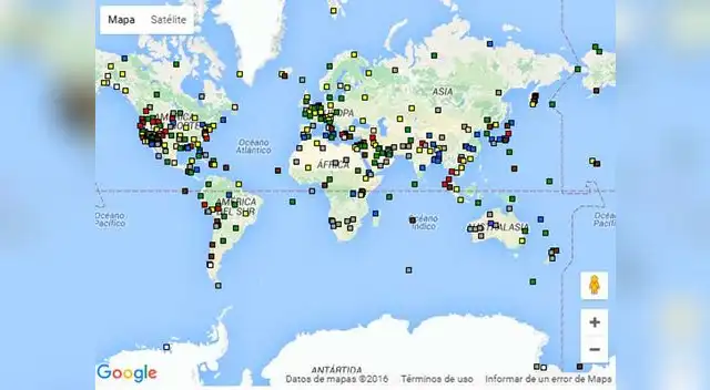El mapa de NASA vía el satélite Aster.