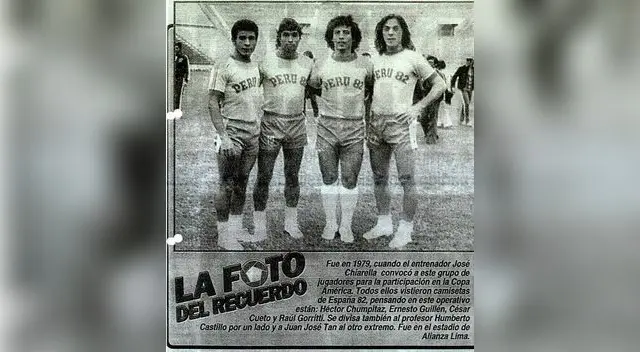 Guillen (segundo de izquierda derecha) flaqueado por Chumpitaz, Cueto y Gorriti Guillen (segundo de izquierda derecha) flaqueado por Chumpitaz, Cueto y Gorriti