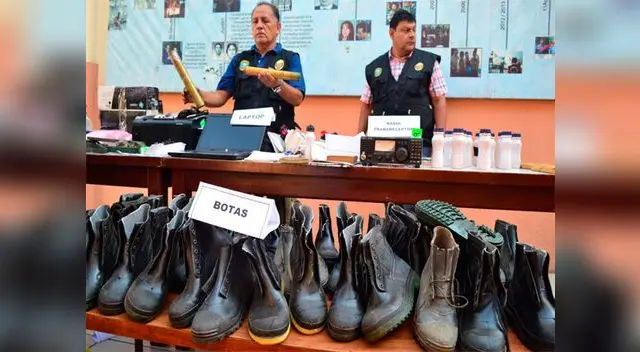 Pertrechos hallados en caletas. Pertrechos hallados en caletas.