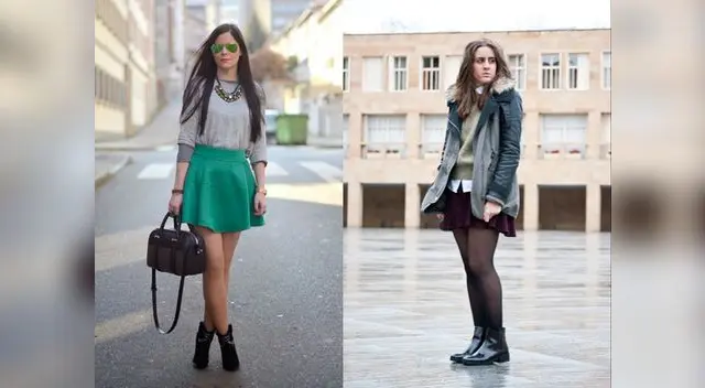 Las faldas en A y los botines están de tendencia, atrévete a combinarlas