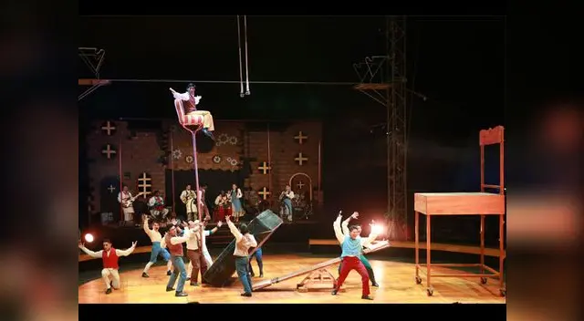 Un espectacular acrobacia.