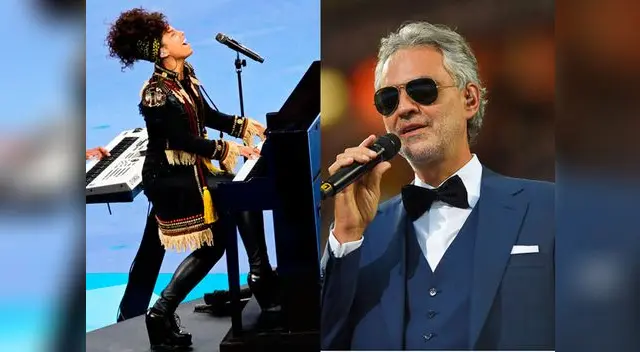 El lado musica estuvo a cargo de Alicia Keys y Andrea Bocelli
