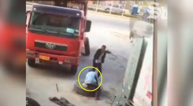 El hombre salio disparado tras la explosión 