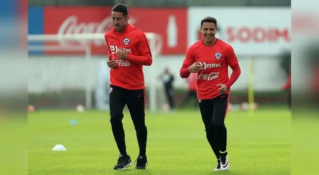 Alexis Sánchez en pleno entrenamiento