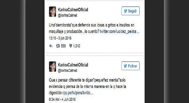 Bronca entre Mónica Sánchez y Karina Calmet