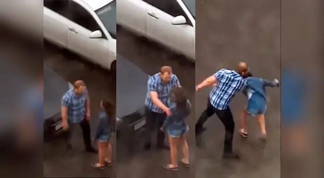 El hombre tumbó al suelo a su pareja con un fuerte puñete 