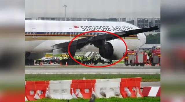 El motor derecho del avión comenzó a incendiarse 