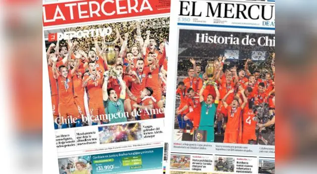 La celebración de los chilenos con el trofeo y el júbilo de la prensa