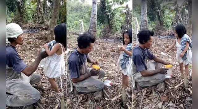 Mira este lindo de gesto de una niña con su padre en Filipinas Mira este lindo de gesto de una niña con su padre en Filipinas