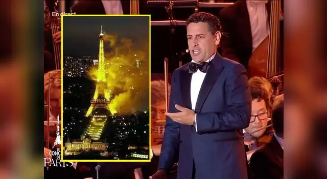 Juan Diego Flórez realizó gran actuación en la Torre Eiffel antes de incendio Juan Diego Flórez realizó gran actuación en la Torre Eiffel antes de incendio