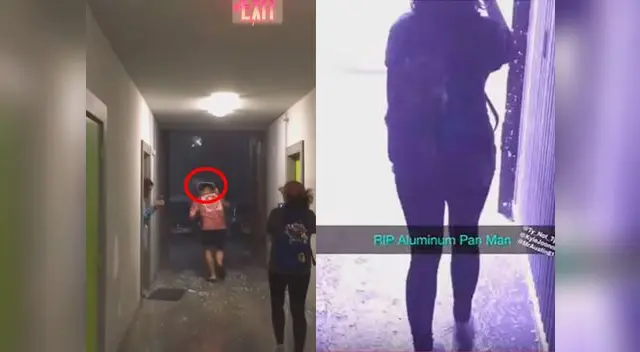 El muchacho salió del departamento con una sartén y capturaron el momento en vídeo