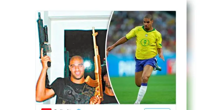 Adriano generó escándalo al posar con una metralleta