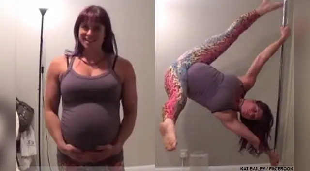 Embarazada realiza sexy pole dance a horas de dar a luz 