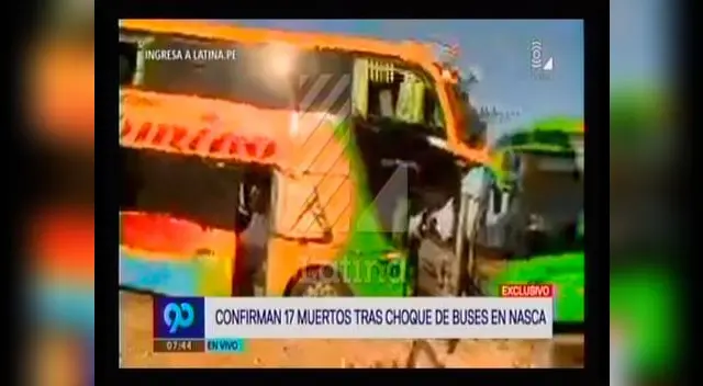 Choque frontal de dos buses dejo 17 muertos en Ica Choque frontal de dos buses dejo 17 muertos en Ica