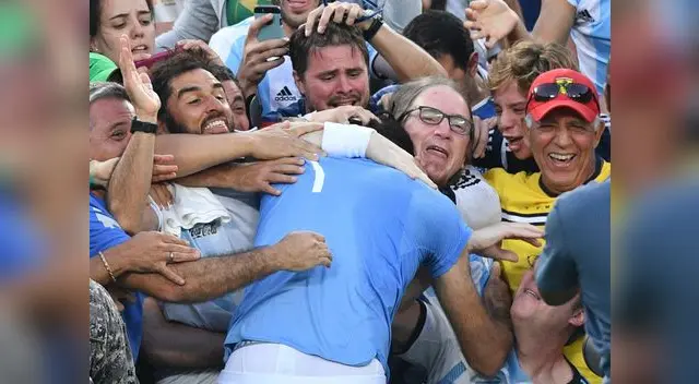 Celebró con la hinchada su pase a la final