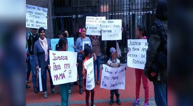 Hijos y familiares de la occisa