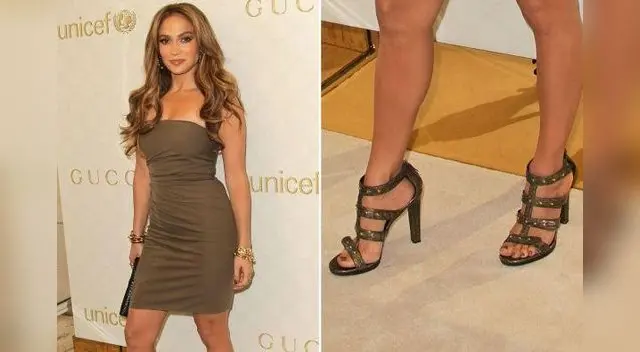 JLo luce sandalias