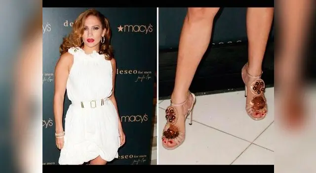 JLo calza zapatos con pedrería