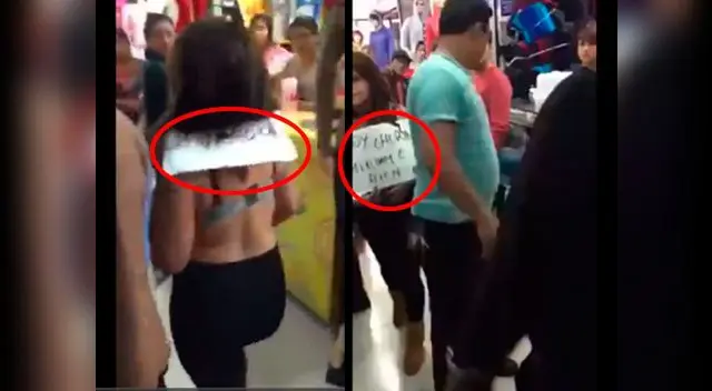 La mujer se paseó por todos los stands para ser expuesta La mujer se paseó por todos los stands para ser expuesta