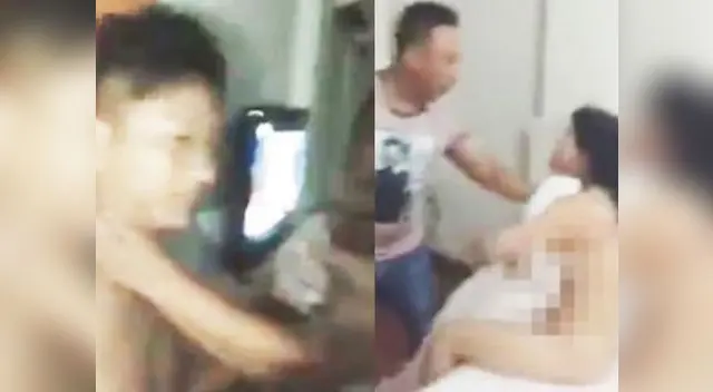 La mujer fue humillada, mientras el amante terminó inconsciente víctima de los golpes 