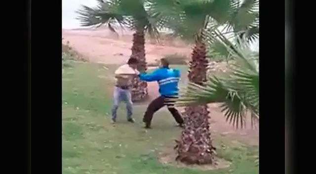 Así se agarraron sereno y joven en un parque de Miraflores