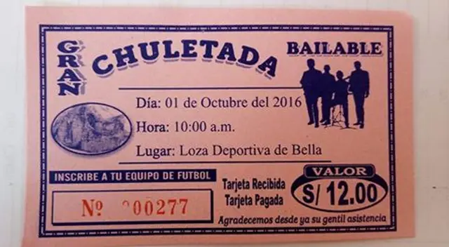 Esta es la tarjeta de la chuleteada que realizará Mariano Santos