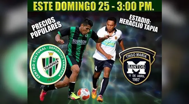 Así promociona el encuentro entre Cultural Tarapacá y Mariano Santos