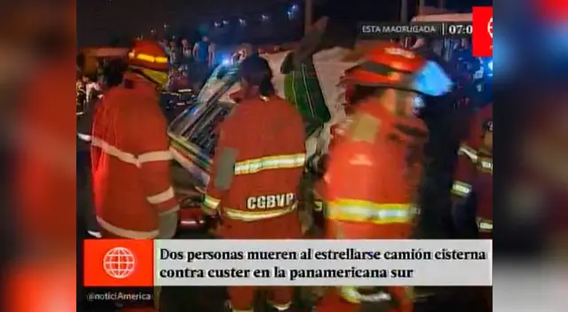 Violento choque dejó dos muertos en panamericana sur Violento choque dejó dos muertos en panamericana sur