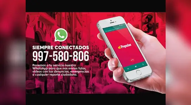 El popular habilitó el número de whatsapp 997-580-806