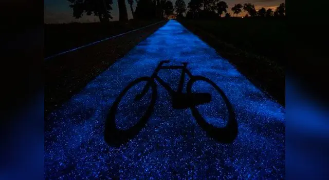 Carril-bici luminiscente en Polonia Carril-bici luminiscente en Polonia
