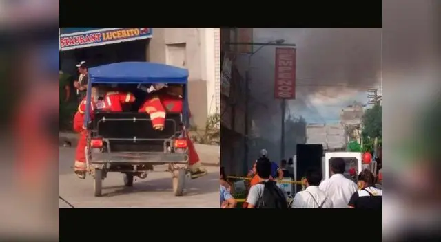 Por falta de recursos bomberos llegan en mototaxi para atender incendio 