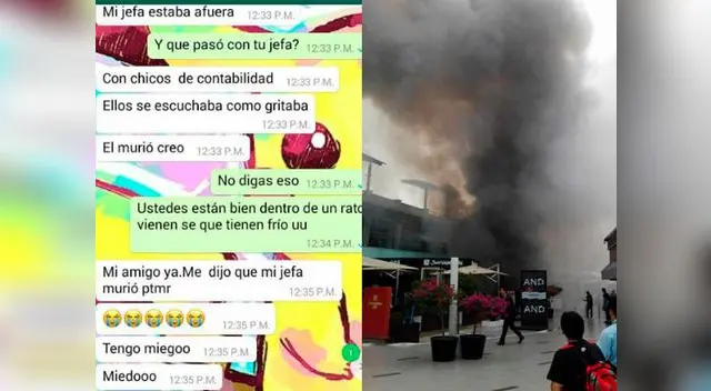 WhatsApp sobre el incendio en Larcomar
