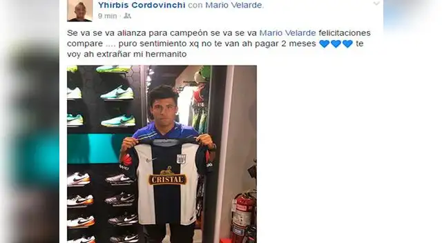 Mario Velarde con la camiseta de Alianza Lima Mario Velarde con la camiseta de Alianza Lima