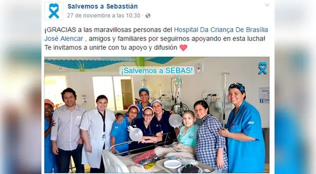Sebastián allado de sus padres y médicos en Brasil Sebastián allado de sus padres y médicos en Brasil