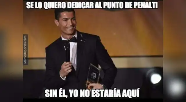 Cristiano agradeciendo los penales regalados