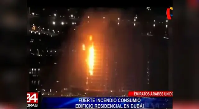 Incendio consumió edificio residencial en Dubái Incendio consumió edificio residencial en Dubái