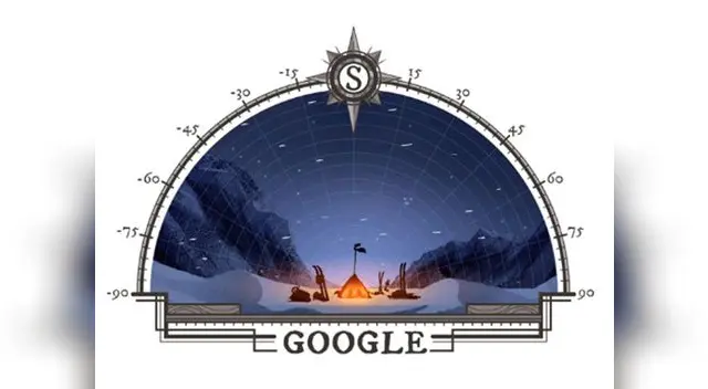 El doodle de Google del 14 de diciembre está dedicado a la primera expedición que llegó al Polo Sur
