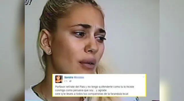 Convocan marcha para que Julieta Rodríguez abandone el Perú