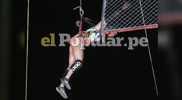 Momento en que Melissa Loza chocó contra un armazón de acero