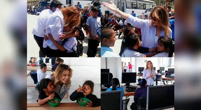 Rubia arrancó muchas sonrisas a niños de escasos recursos.