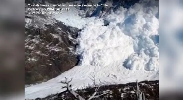 Impresionante avalancha de nieve sorprendió a turistas Impresionante avalancha de nieve sorprendió a turistas